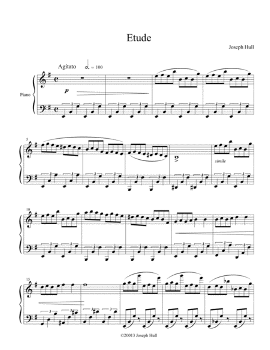 Etude No.1 for Piano Piano Method scores gallery preview page 1