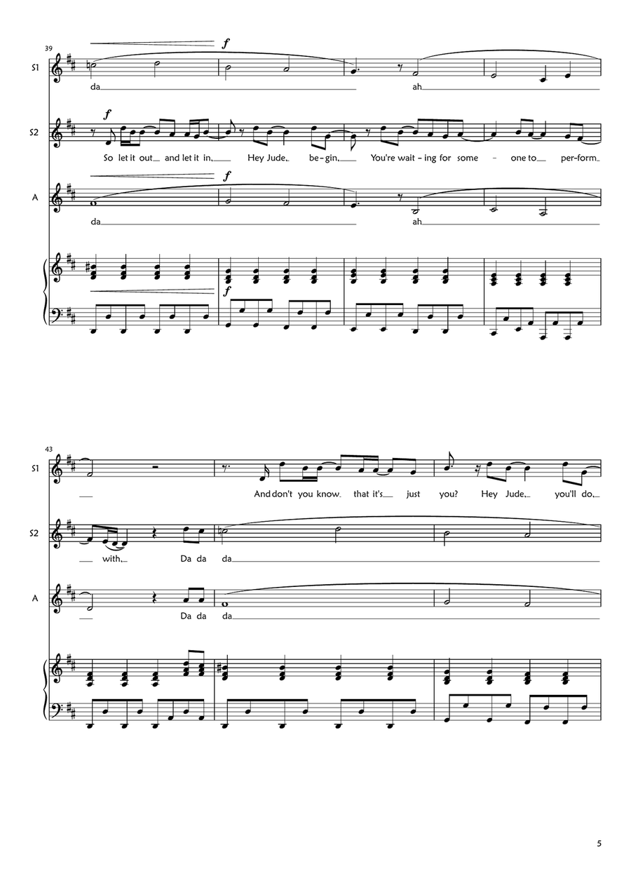 Hey Jude SSA scores gallery preview page 5