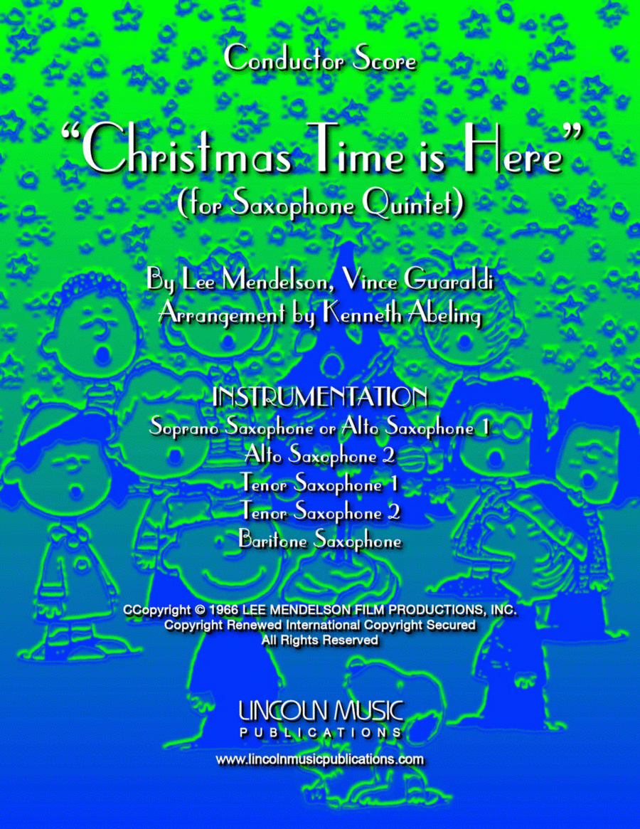 Christmas Time Is Here Saxophone Quintet scores gallery preview page 1