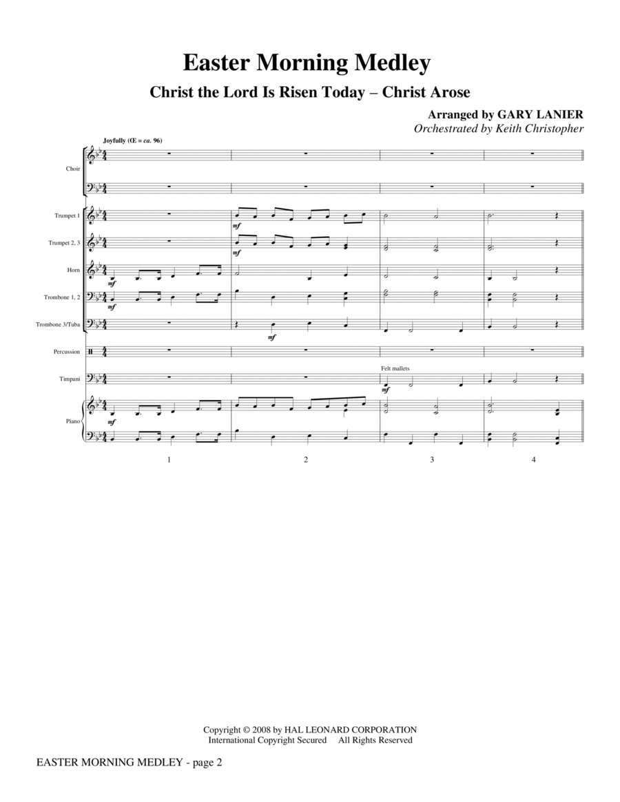 Easter Morning Medley - Score Choir scores gallery preview page 1