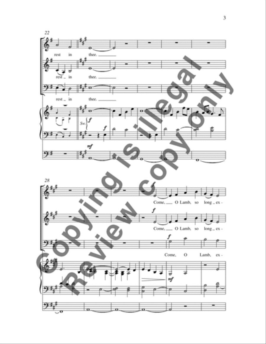 Come, thou long-expected Jesus 3-Part scores gallery preview page 8