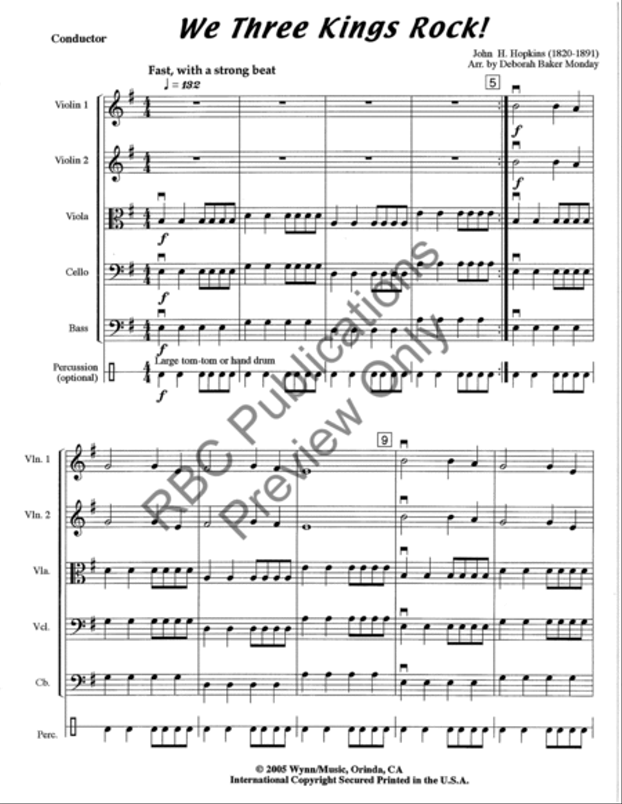 We Three Kings Rock (Score) String Orchestra scores gallery preview page 4