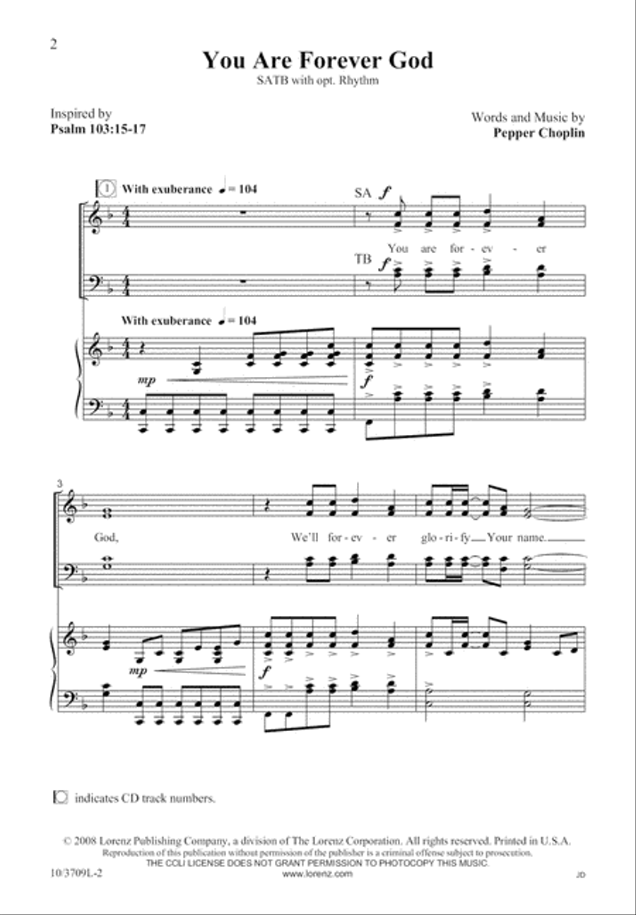 You Are Forever God You Are Forever God 4-Part scores gallery preview page 2
