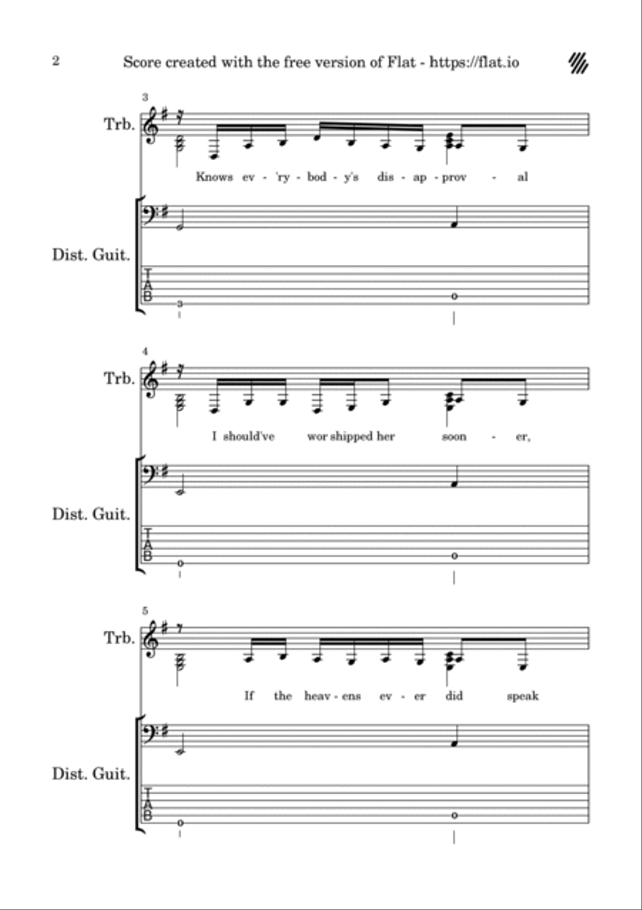 Take Me To Church Trombone Duet scores gallery preview page 2