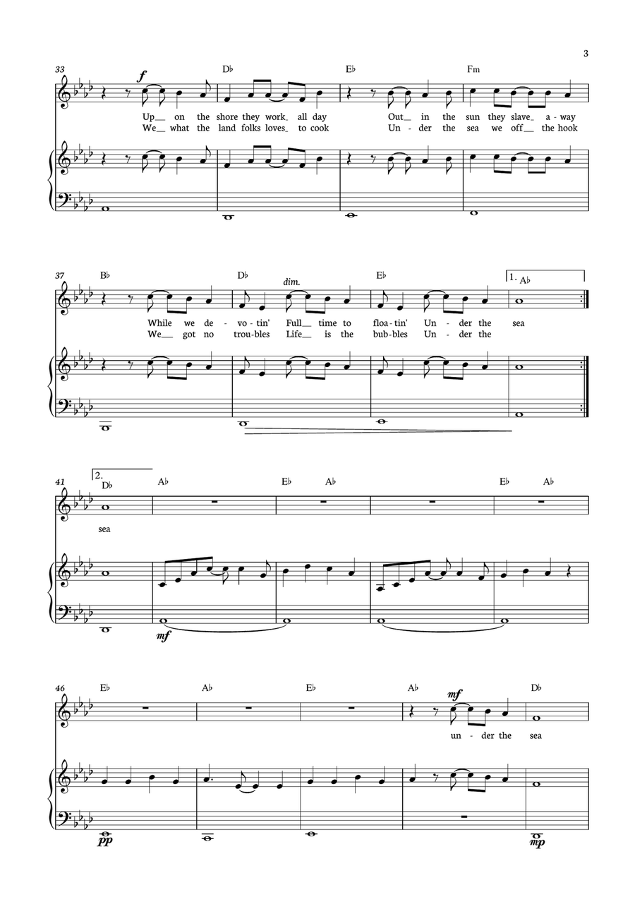 Under The Sea Under The Sea Piano, Vocal scores gallery preview page 3