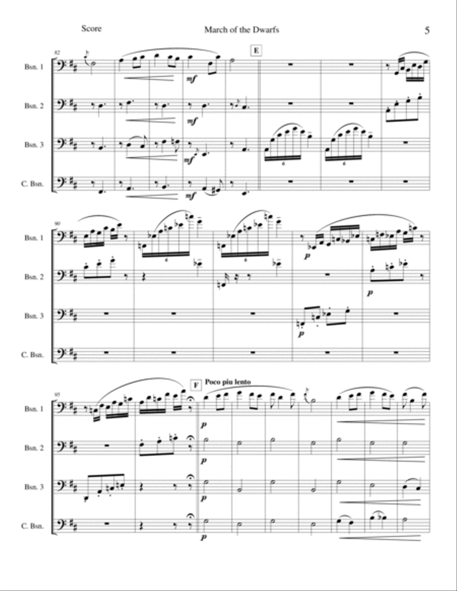 March of the Drawfs March of the Drawfs Bassoon Quartet scores gallery preview page 5