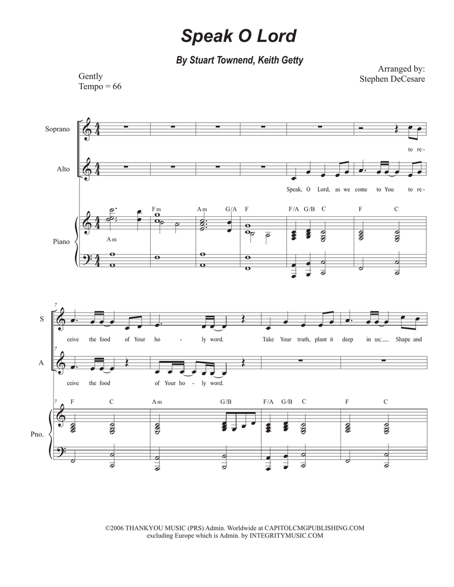 Speak O Lord SA scores gallery preview page 1