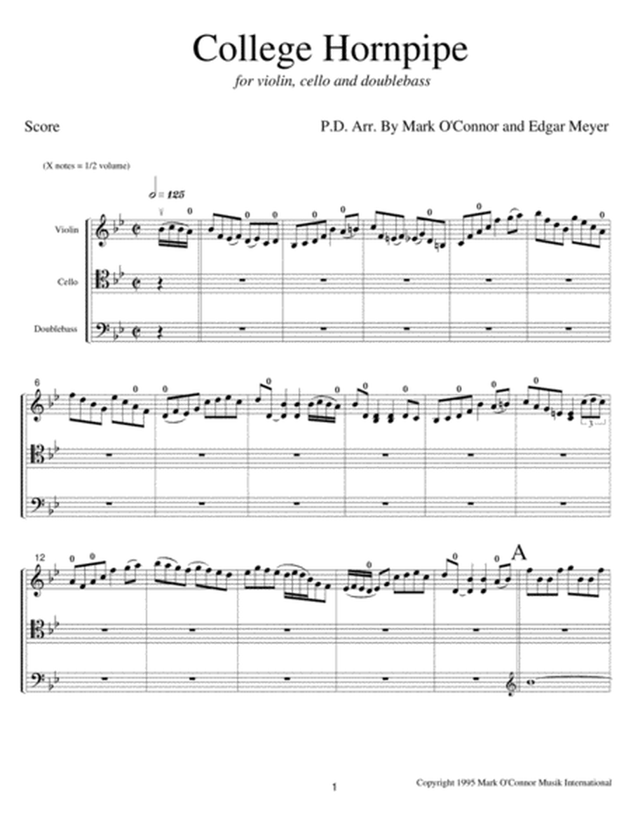 College Hornpipe (score - vln, cel, bs) image number null