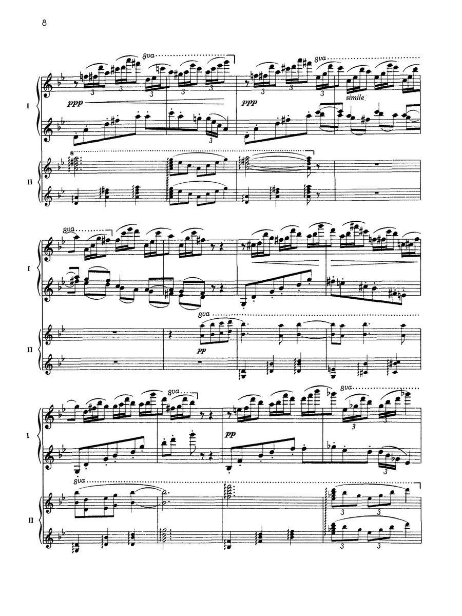 Fantaisie-tableaux (Suite No. 1), Opus 5 - I. Barcarolle - Piano Duo (2 Pianos, 4 Hands) Piano Duet scores gallery preview page 5