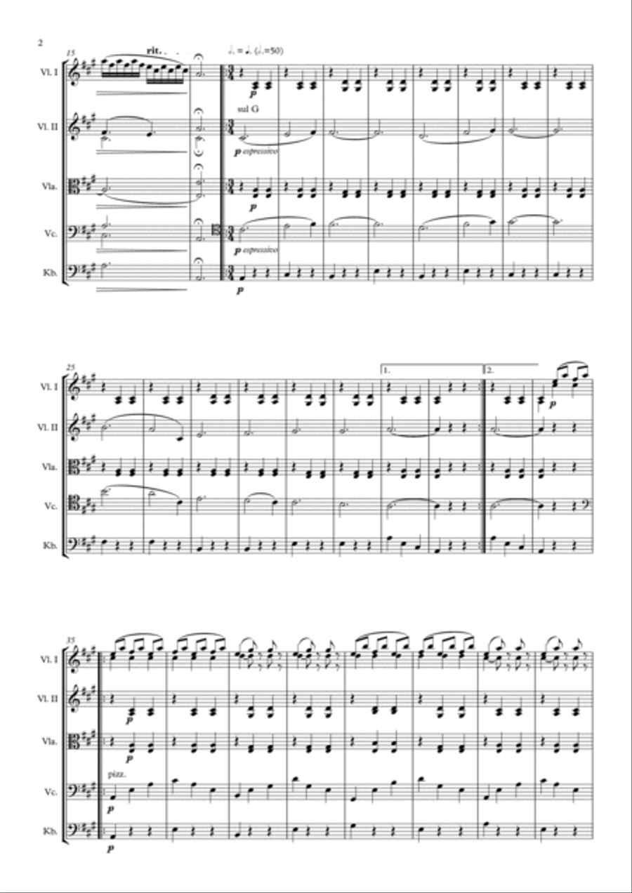The Skaters Waltz (Les Patineurs) op. 183 String Orchestra scores gallery preview page 2