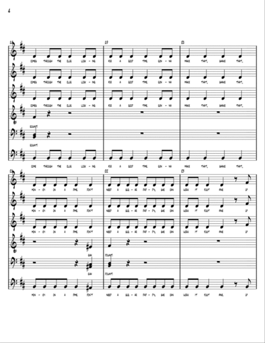 Show Me How You Burlesque 4-Part scores gallery preview page 4
