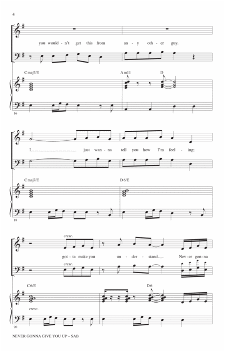 Never Gonna Give You Up (arr. Roger Emerson) 3-Part scores gallery preview page 3