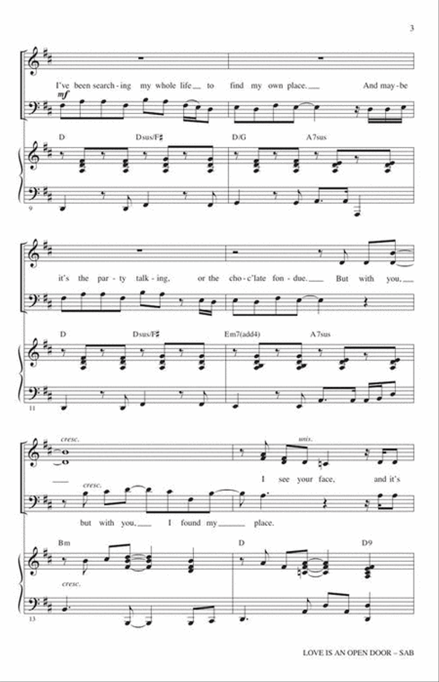Love Is an Open Door Love Is an Open Door 3-Part scores gallery preview page 4