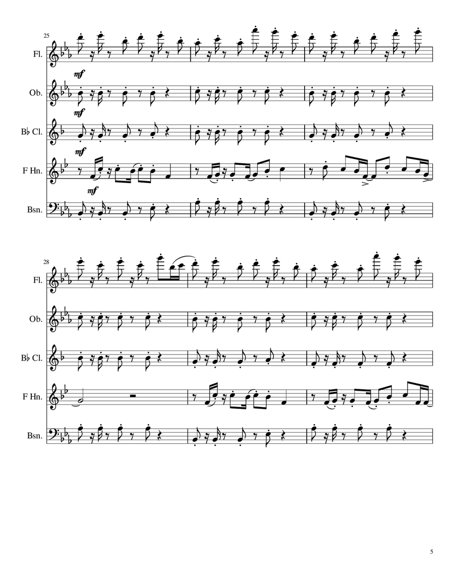 Fireflies Woodwind Quintet scores gallery preview page 5