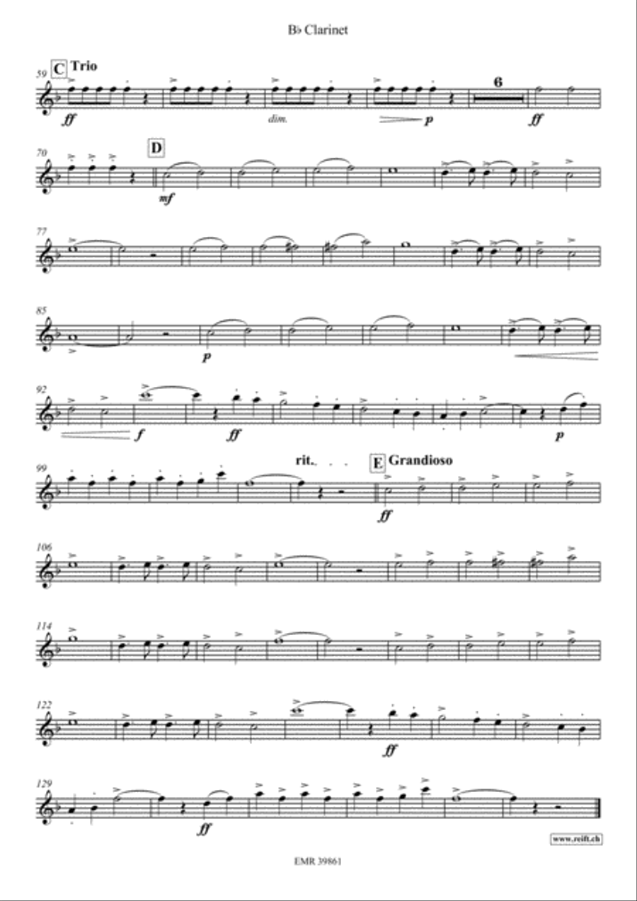 10 Greatest Famous Marches Clarinet Solo scores gallery preview page 4