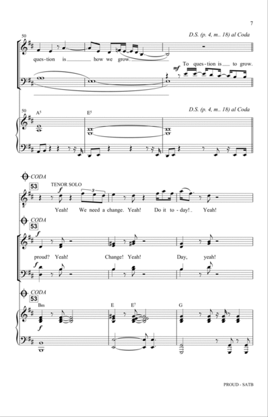 Proud (arr. Greg Gilpin) 4-Part scores gallery preview page 7