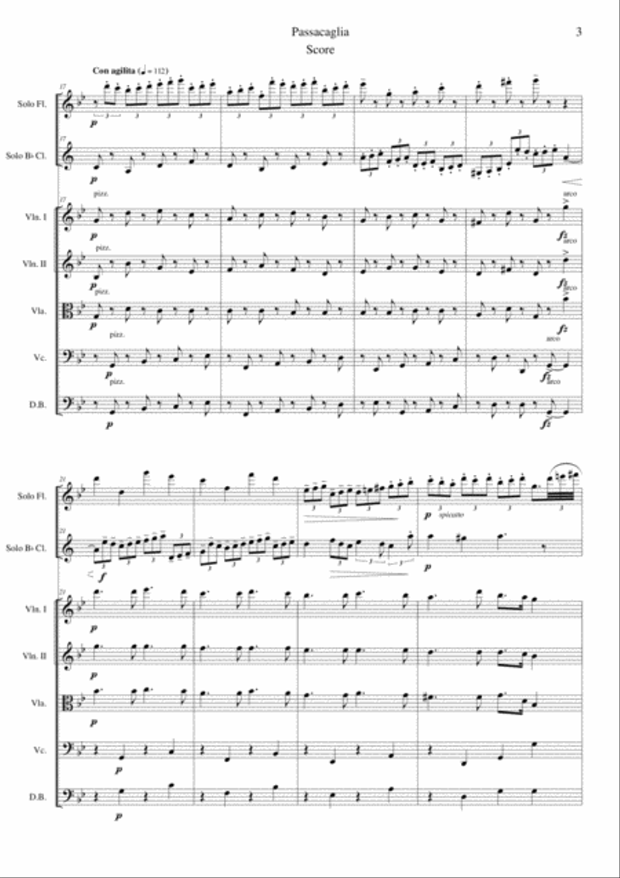 Passacaglia Clarinet Solo scores gallery preview page 3