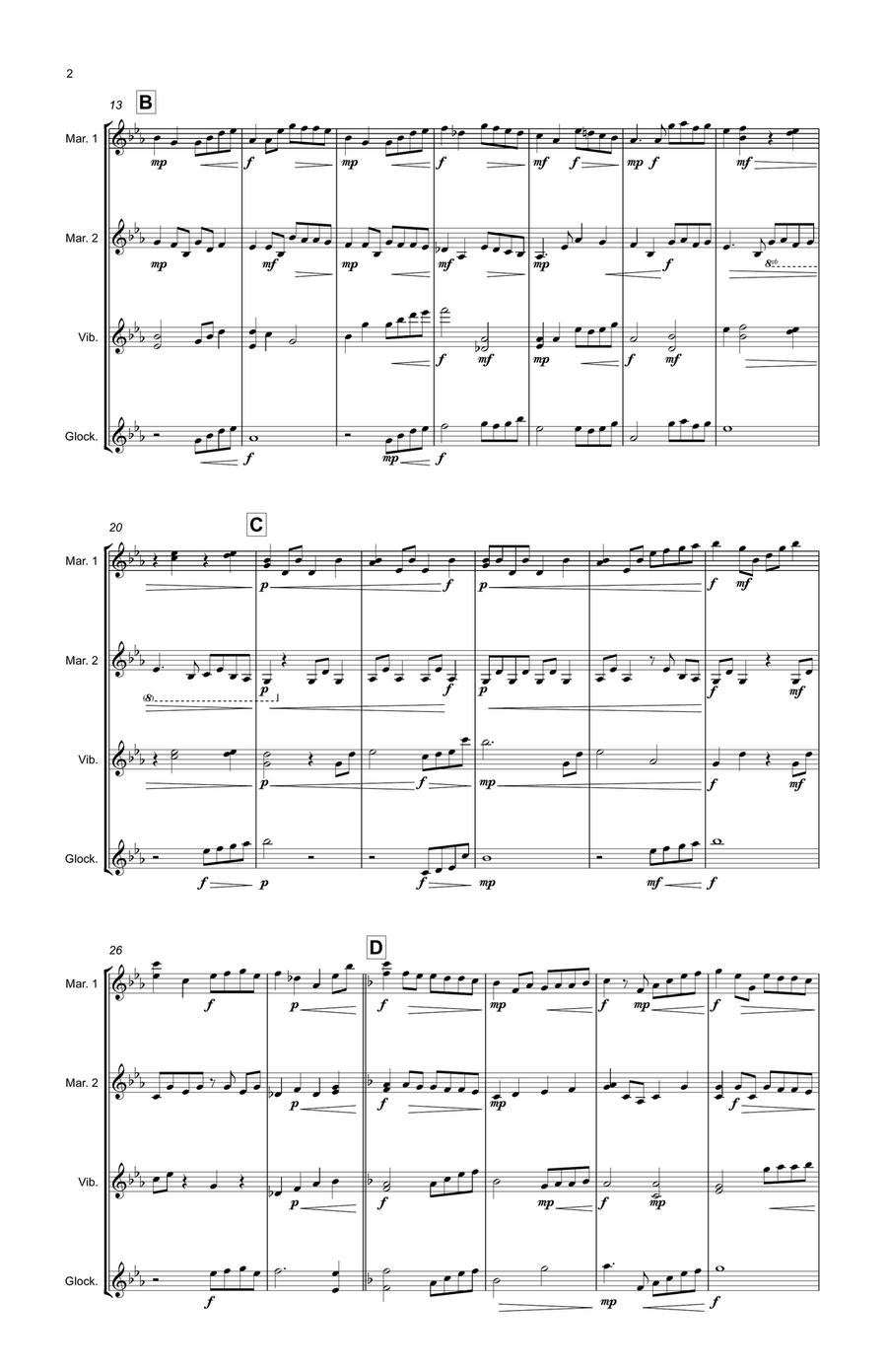 Beauty And The Beast Percussion Ensemble scores gallery preview page 2