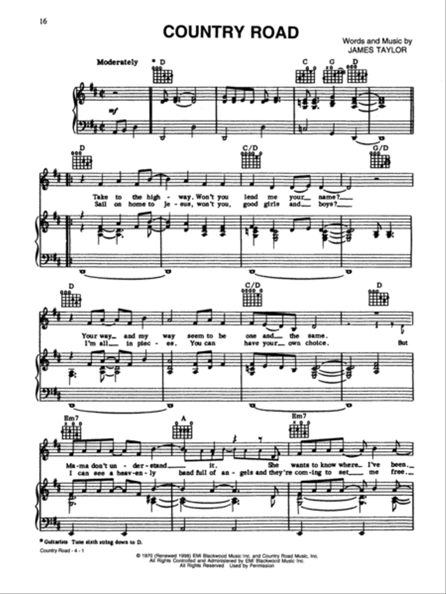 The Best of James Taylor Piano, Vocal, Guitar scores gallery preview page 4