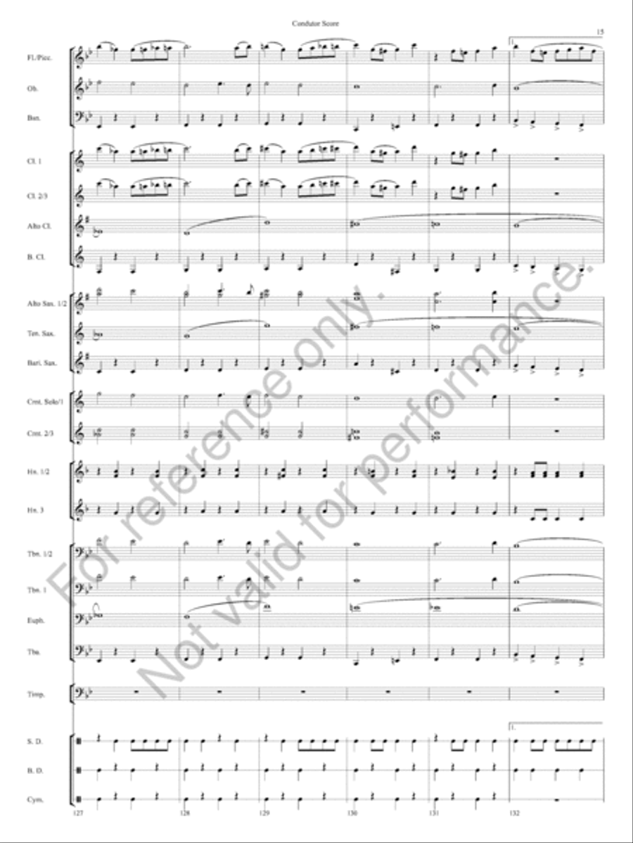 Honor Guard March Concert Band scores gallery preview page 18
