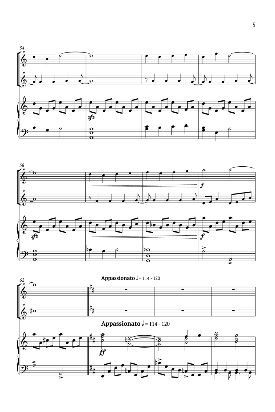 If I Can't Love Her Piano Trio scores gallery preview page 5
