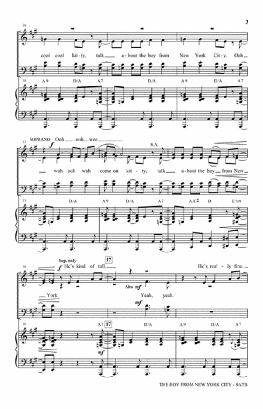 The Boy from New York City 4-Part scores gallery preview page 3
