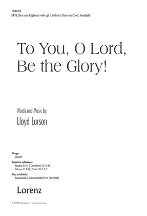 Book cover for To You, O Lord, Be the Glory!