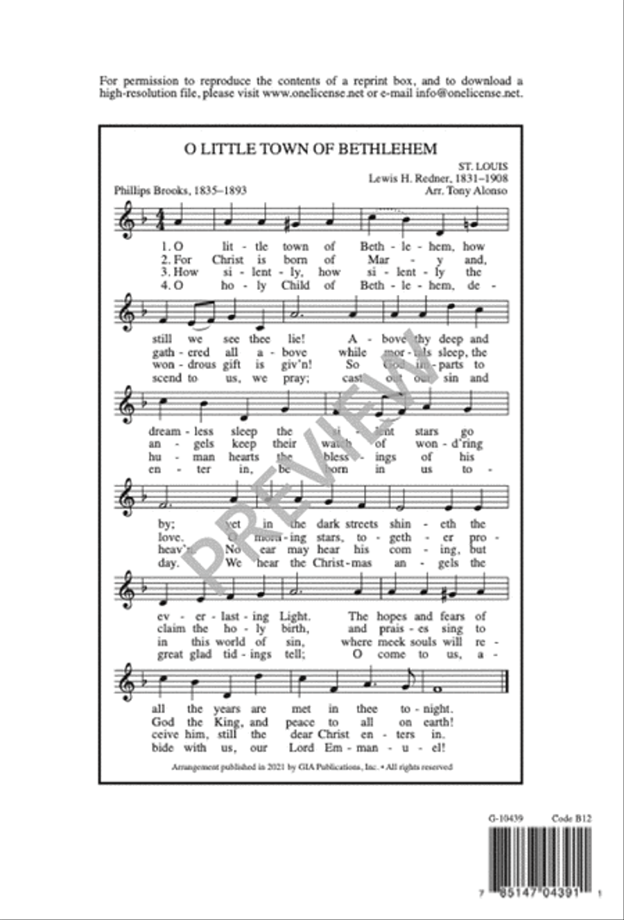 O Little Town of Bethlehem 3-Part scores gallery preview page 10