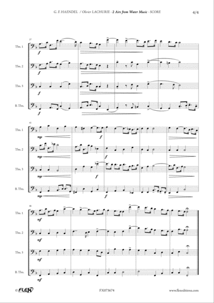 2 Airs from Water Music Trombone scores gallery preview page 4