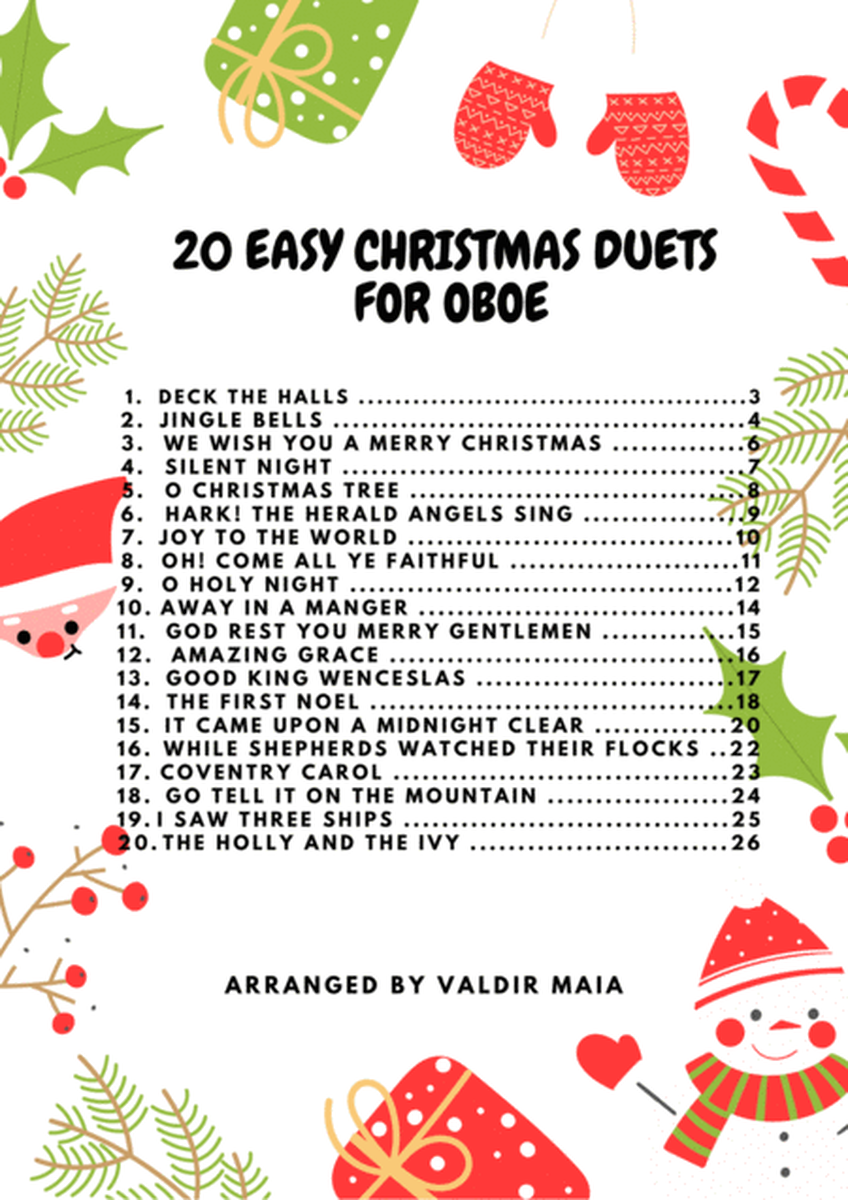 20 Easy Christmas Duets for Oboe