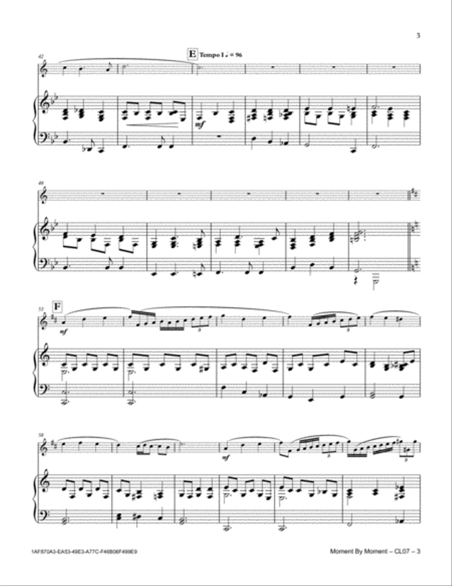 Moment By Moment Moment By Moment Clarinet Solo scores gallery preview page 3