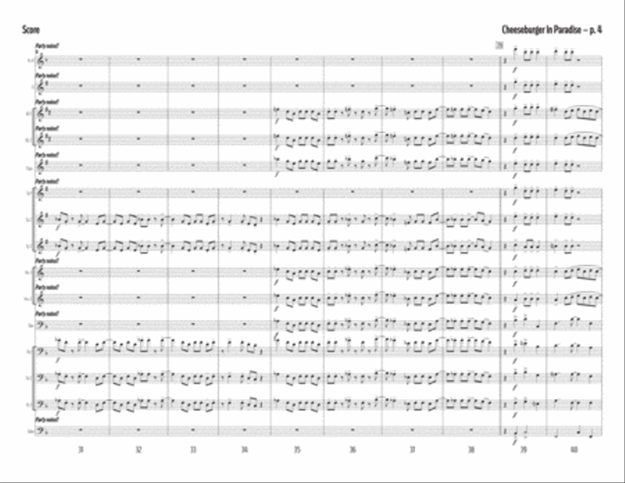 Cheeseburger In Paradise Marching Band scores gallery preview page 4