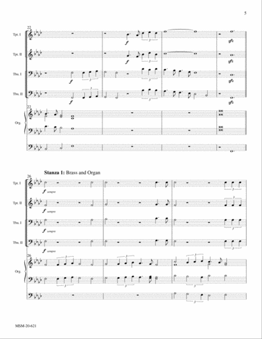 A Festive Hymn Setting on Ebenezer 4-Part scores gallery preview page 5