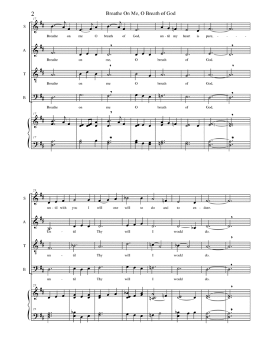 Breathe On Me, Breath Of God 4-Part scores gallery preview page 2