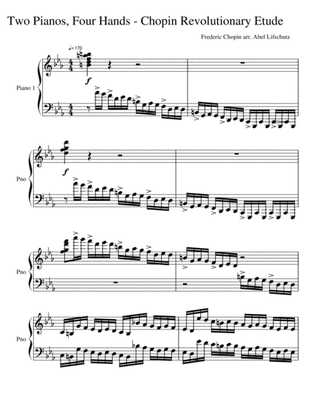 Revolutionary Etude Opus 10 Number 12 - Two Pianos, Four Hands