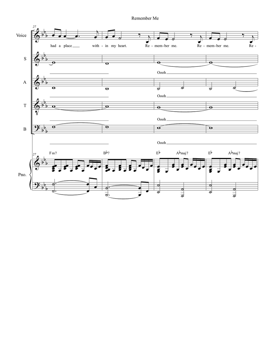 Remember Me (Piano/Vocal Score) 4-Part scores gallery preview page 5