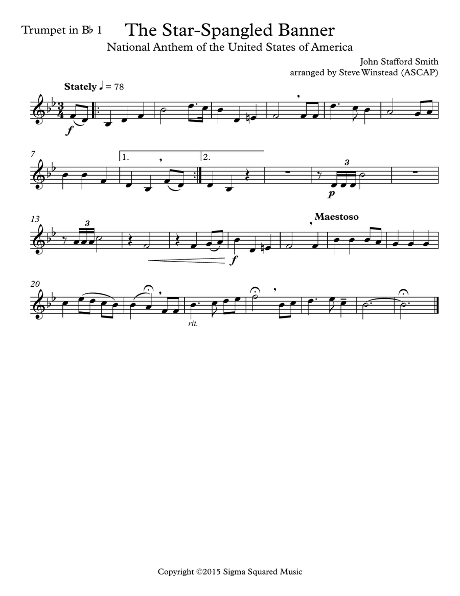 The Star-Spangled Banner for Brass Quintet Brass Quintet scores gallery preview page 4