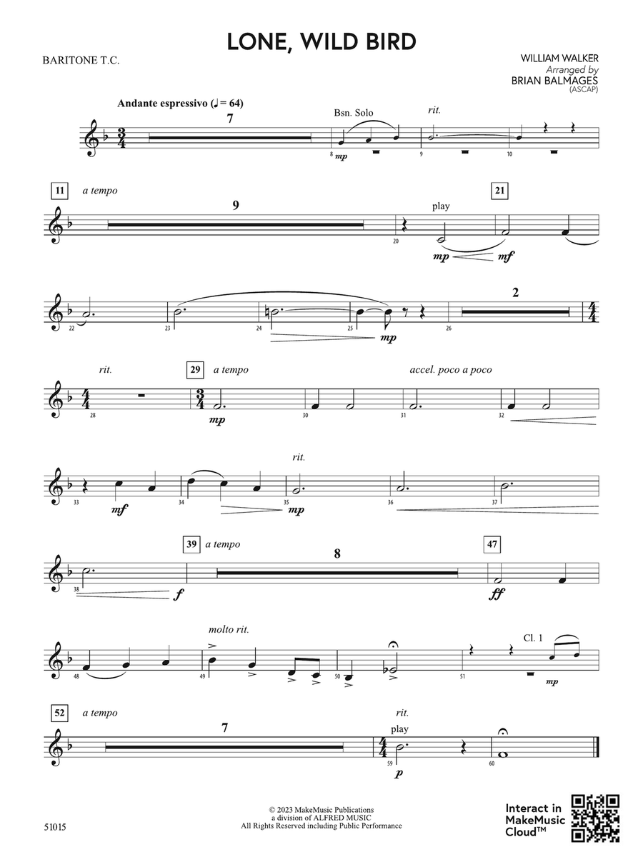 Lone, Wild Bird: Baritone T.C.