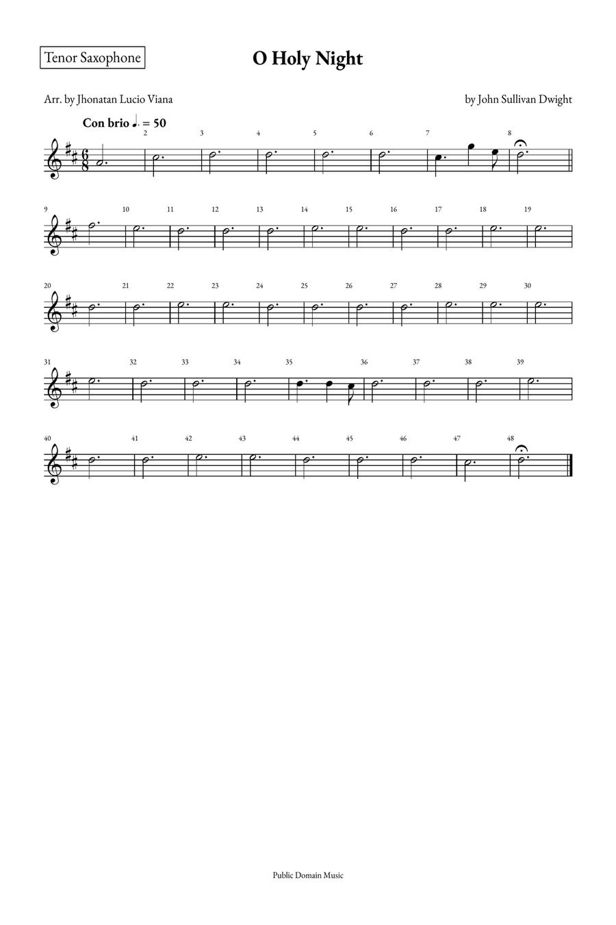 O Holy Night Saxophone Quartet scores gallery preview page 6