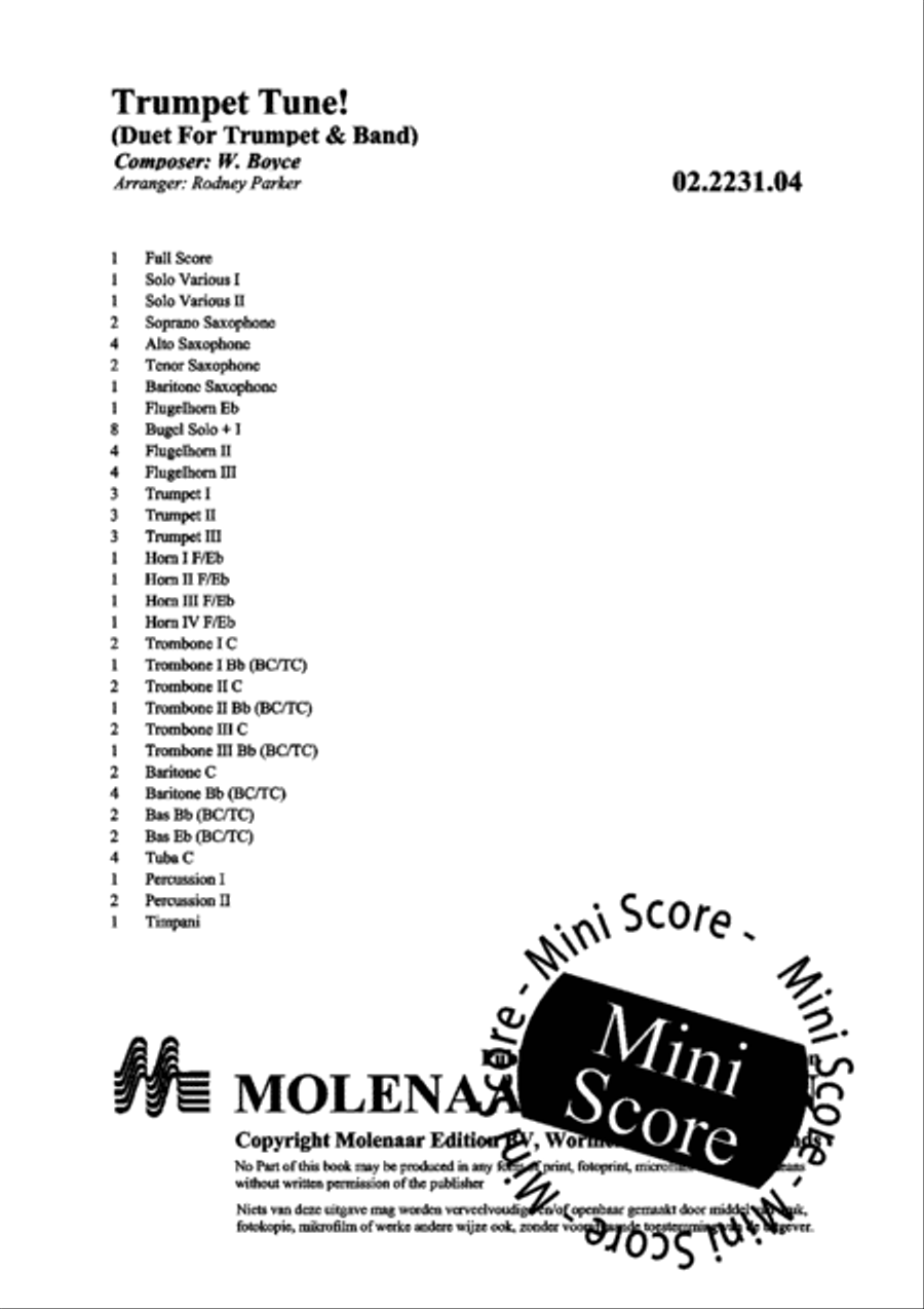 Trumpet Tune Fanfare Band scores gallery preview page 5