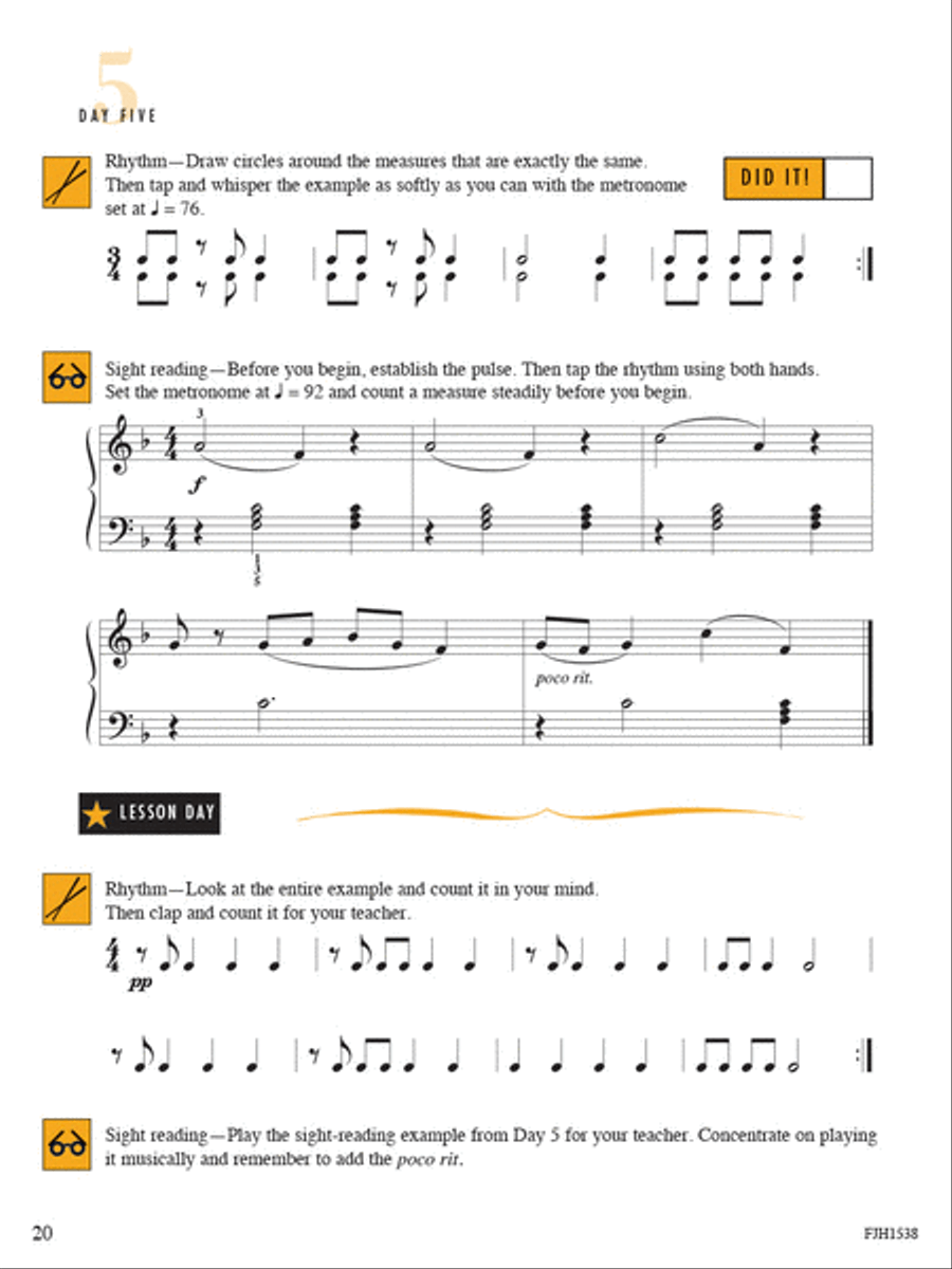 Sight Reading & Rhythm Every Day, Book 2B Piano Method scores gallery preview page 3