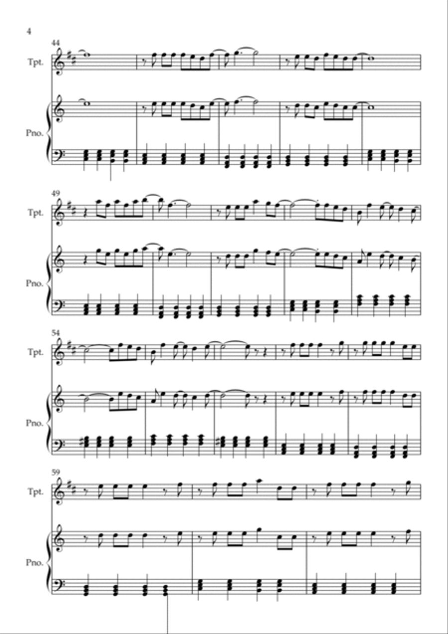 Flowers B-Flat Trumpet scores gallery preview page 4