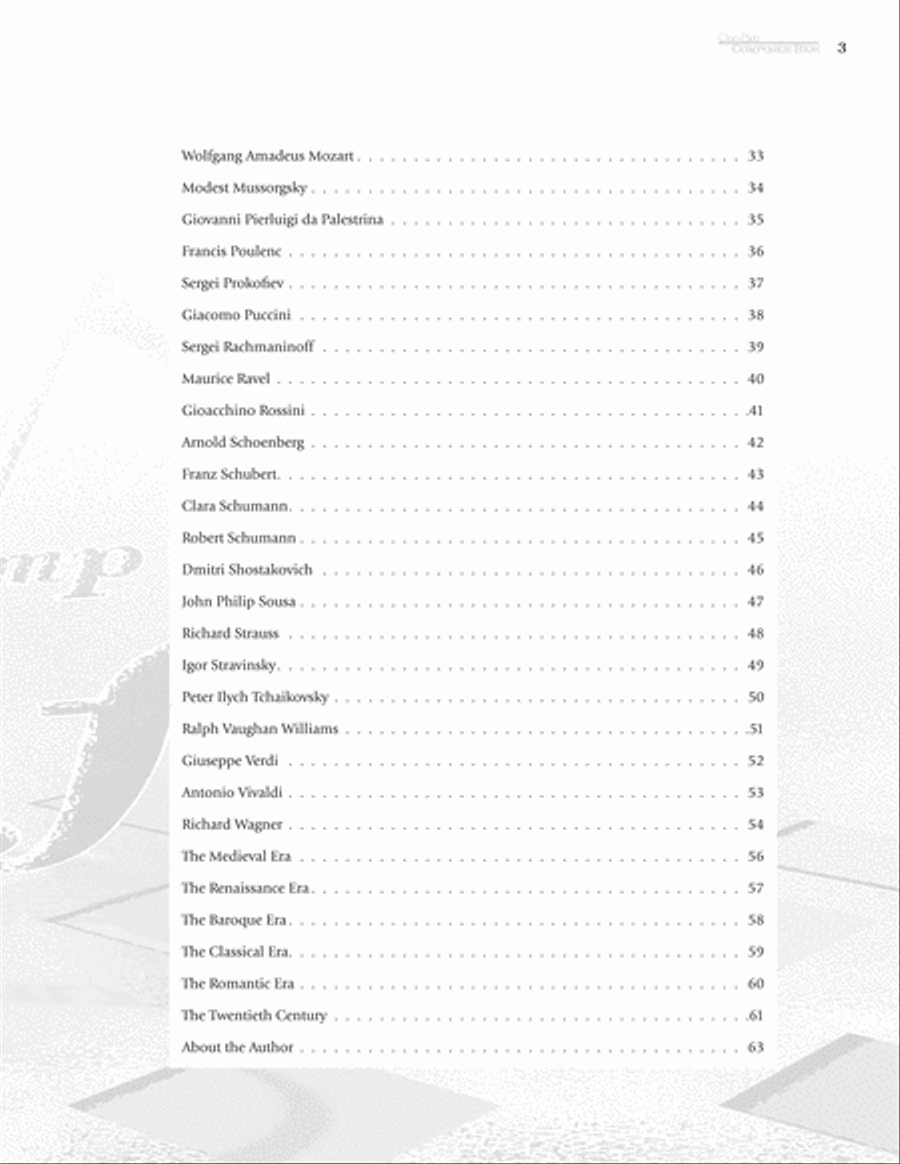 One-Page Composer Bios