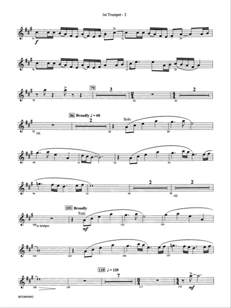Prairiesong: 1st B-flat Trumpet Full Orchestra scores gallery preview page 2