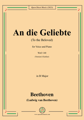 Book cover for Beethoven-An die Geliebte(To the Beloved),,in B Major