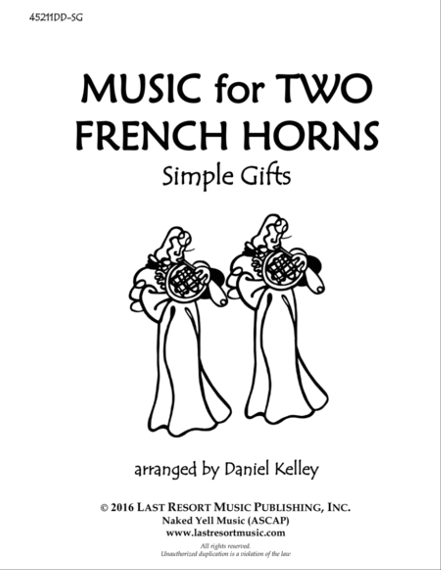 Simple Gifts (Shaker Song) for Horn Duet (Music for Two French Horns) Brass Duet scores gallery preview page 2