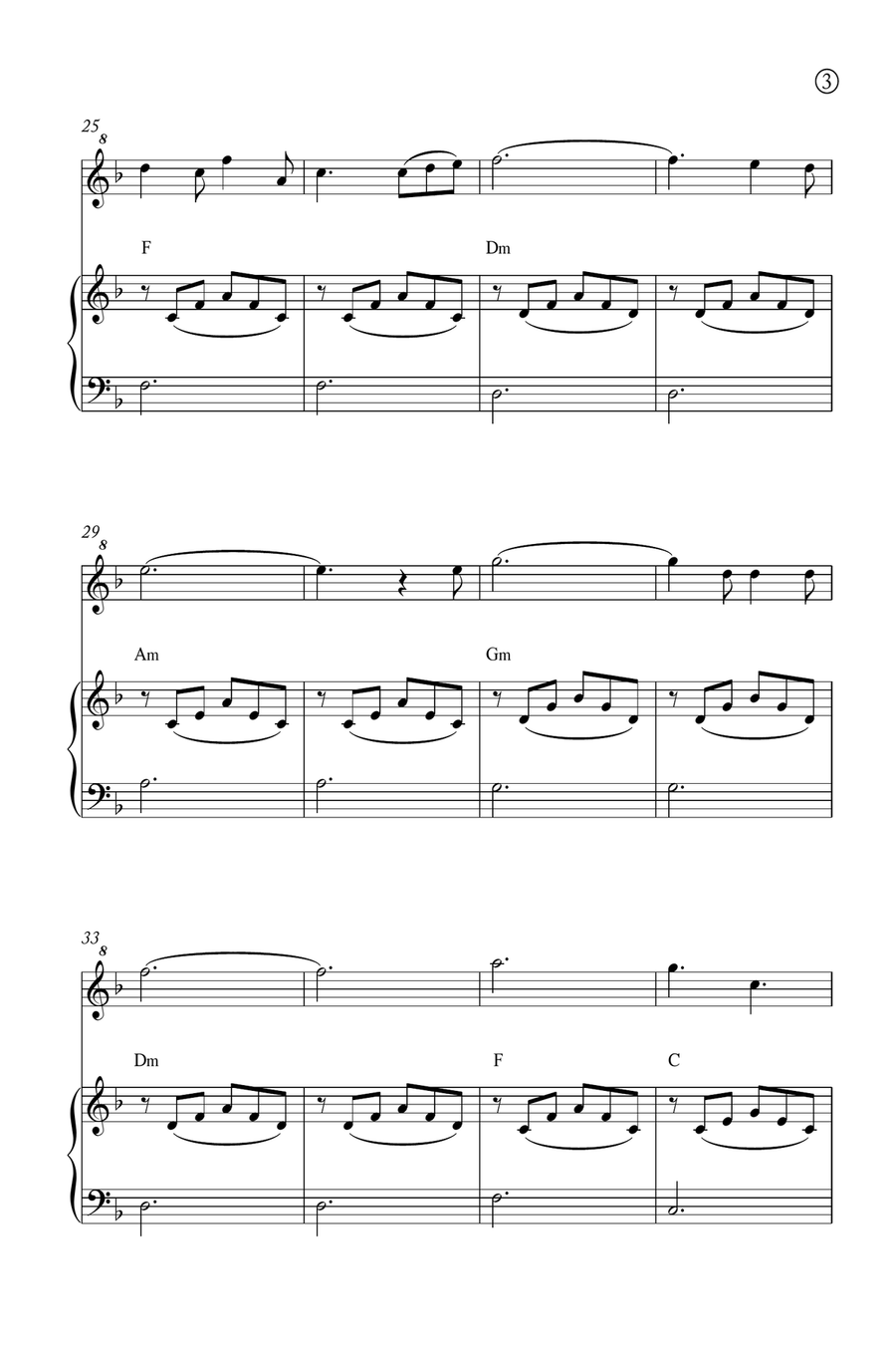Oh Holy night Soprano Recorder scores gallery preview page 3