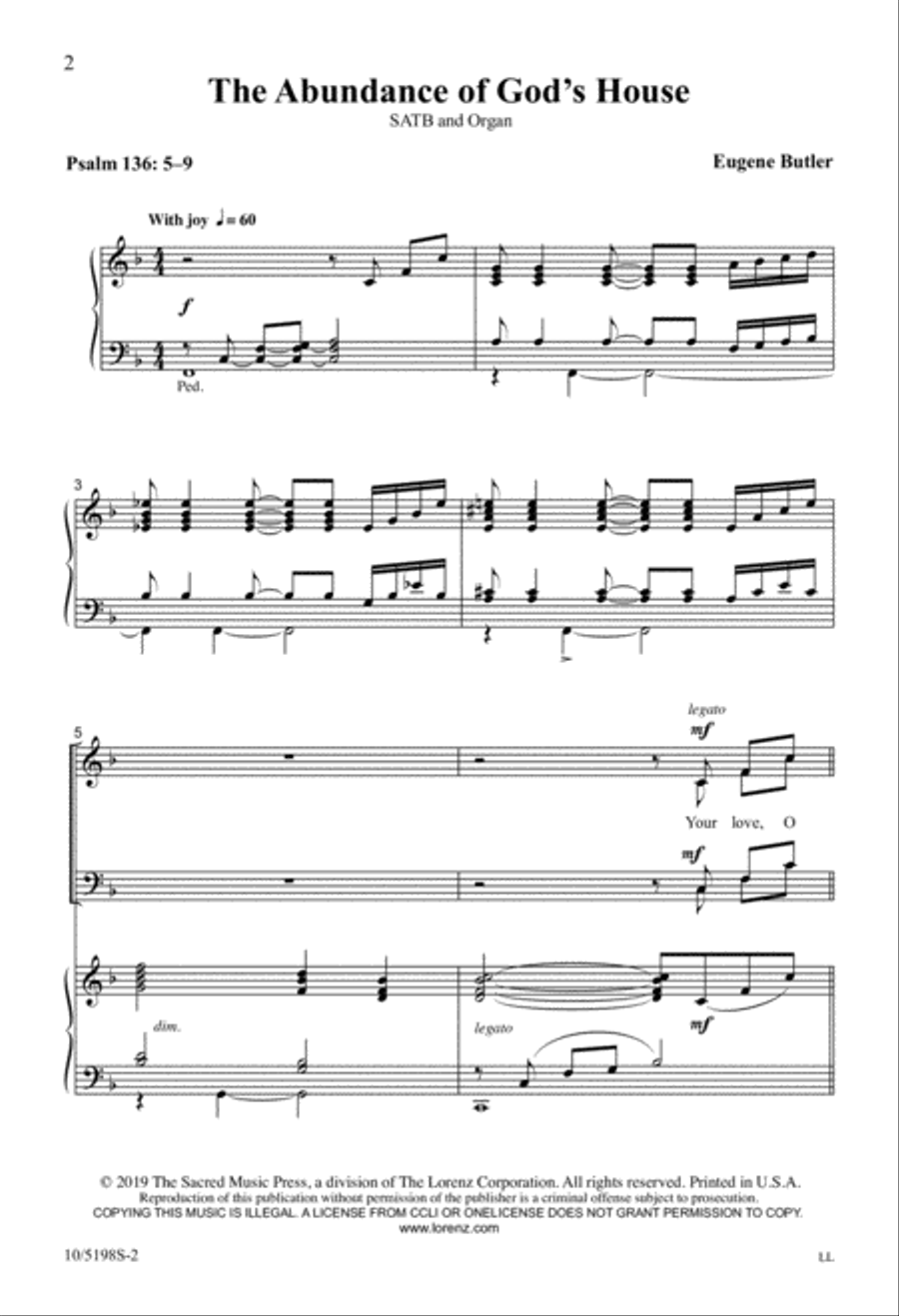 The Abundance of God's House 4-Part scores gallery preview page 2
