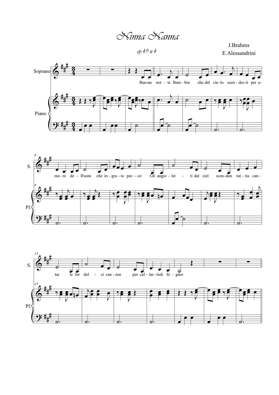 Lullaby. Voice and piano (Only score)