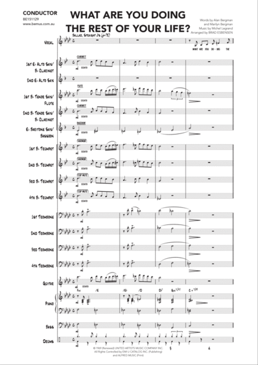 What Are You Doing The Rest Of Your Life? Jazz Ensemble scores gallery preview page 3